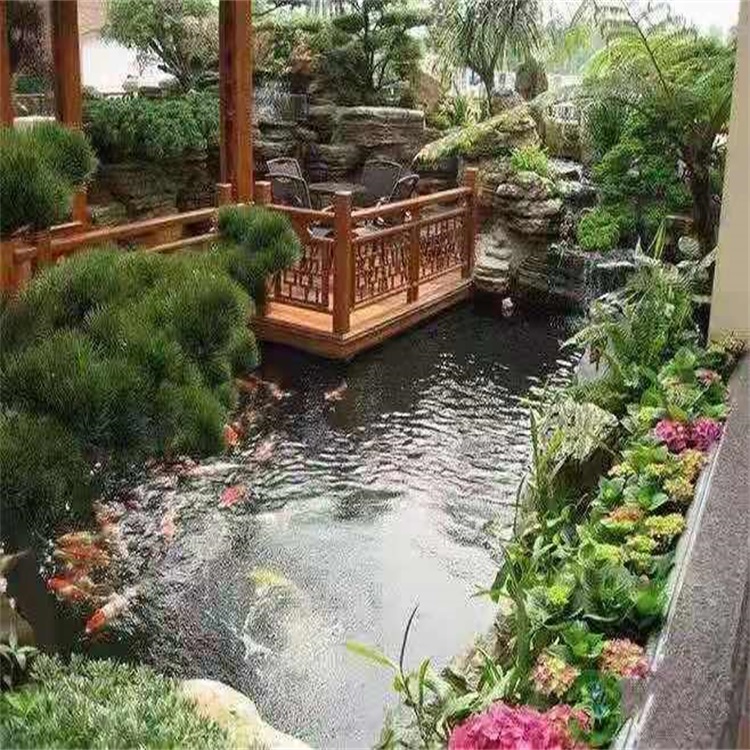 泰安大型庭院假山鱼池景观设计
